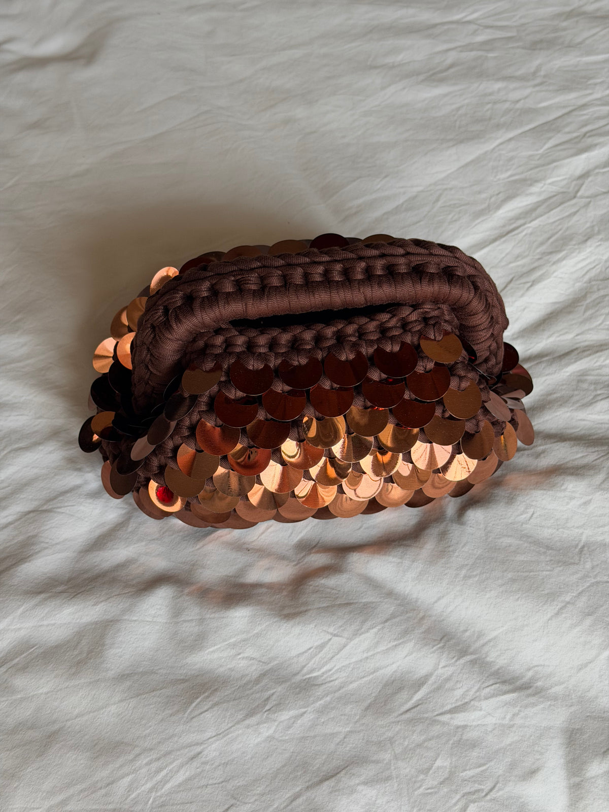 DISCO CLOUD bag mini// cacao con manico