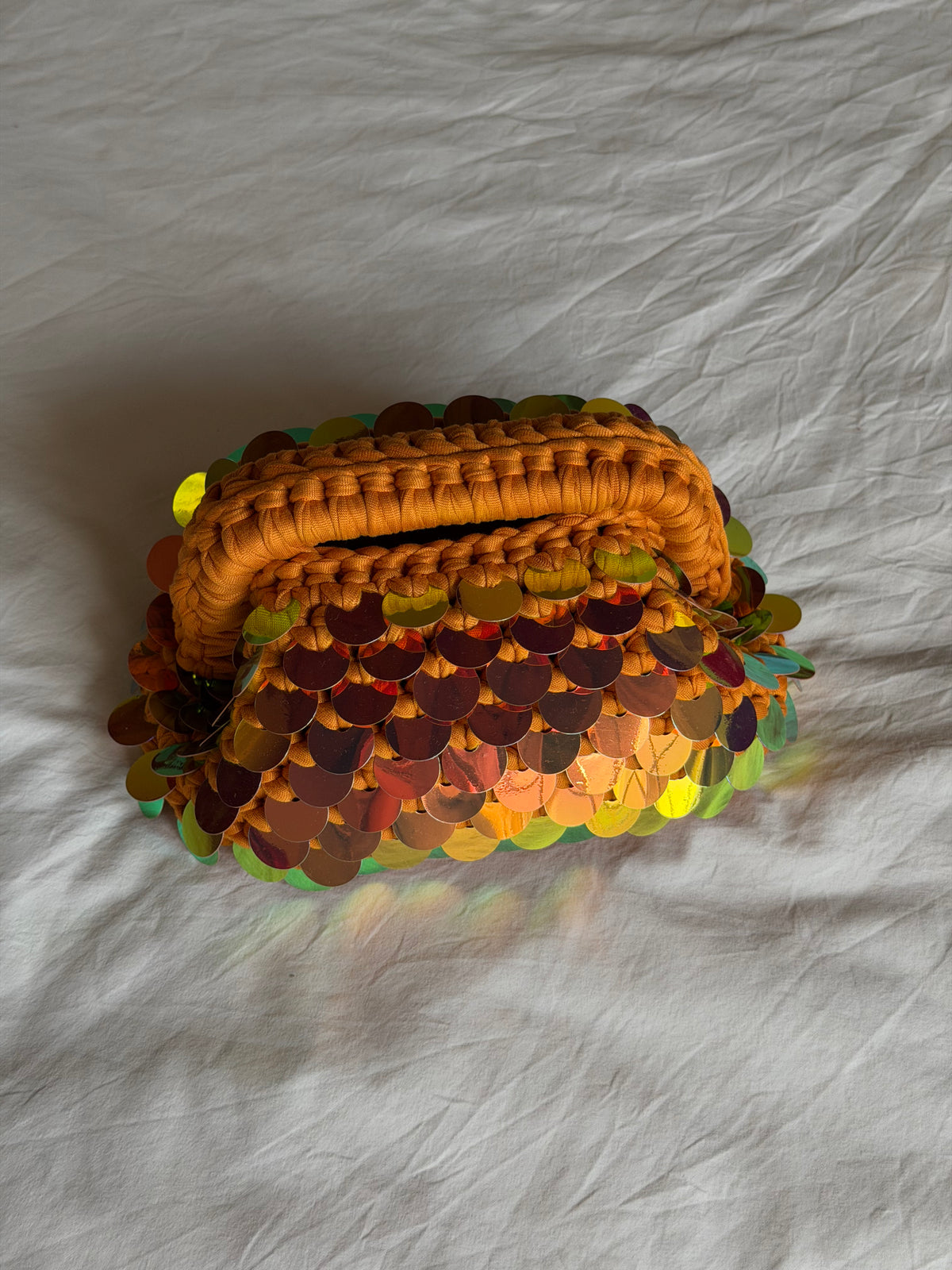 DISCO CLOUD bag mini// holo ocra con manico