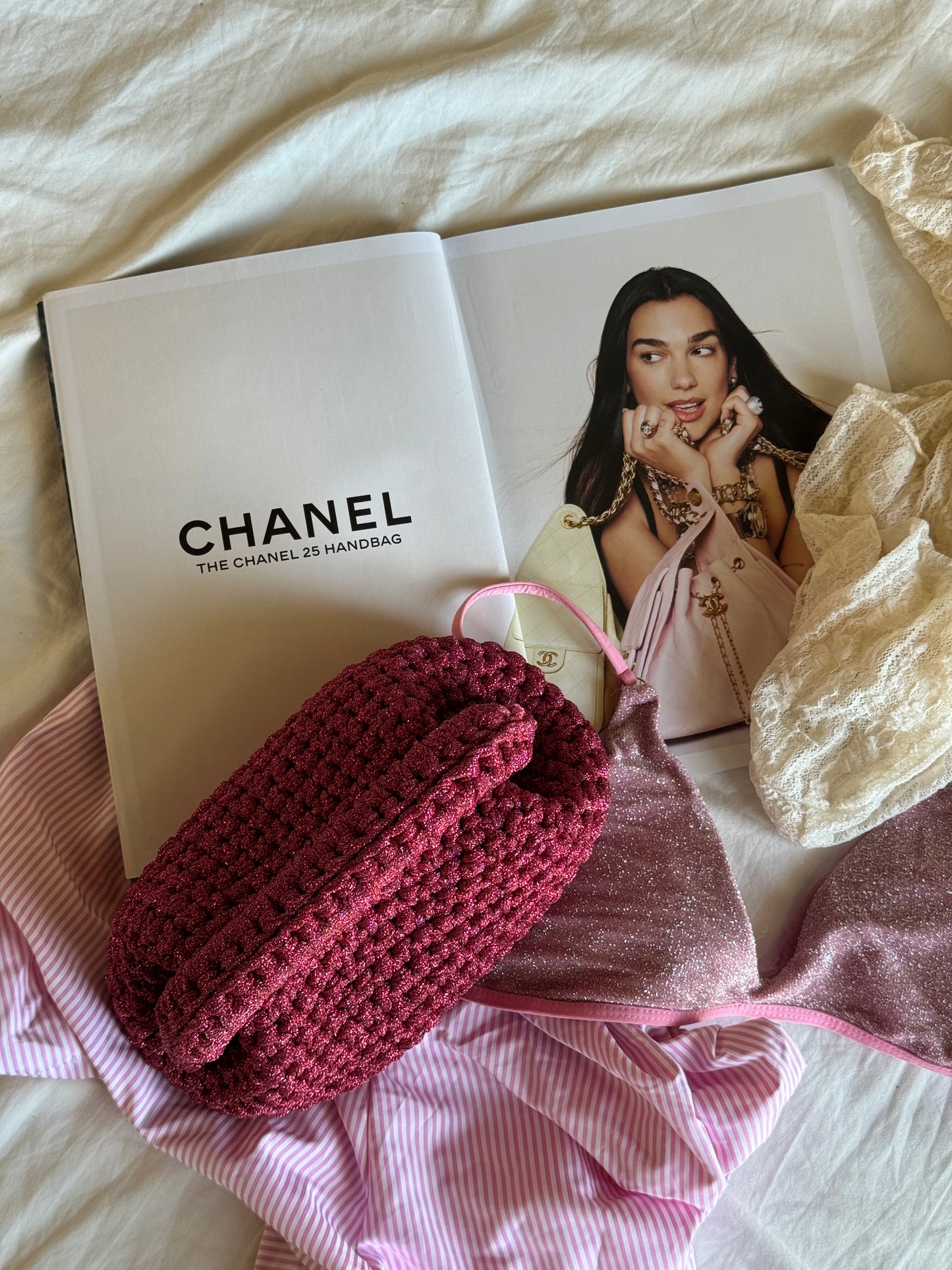CLOUD bag standard// fucsia lurex