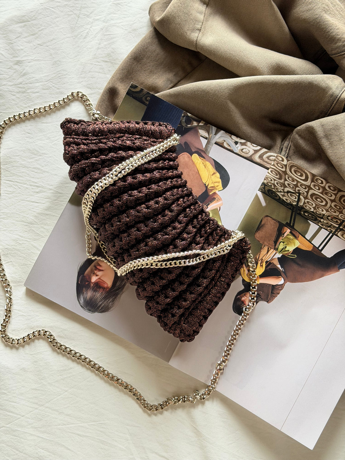 BONBON bag mini// marrone lurex