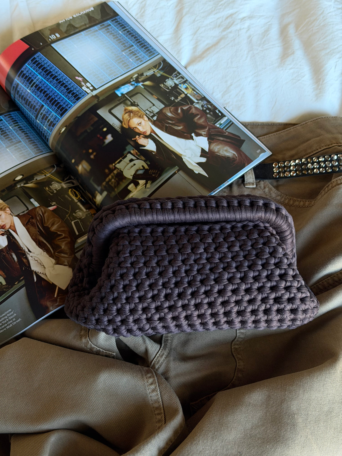 CLOUD bag standard// marrone cioccolato con manico