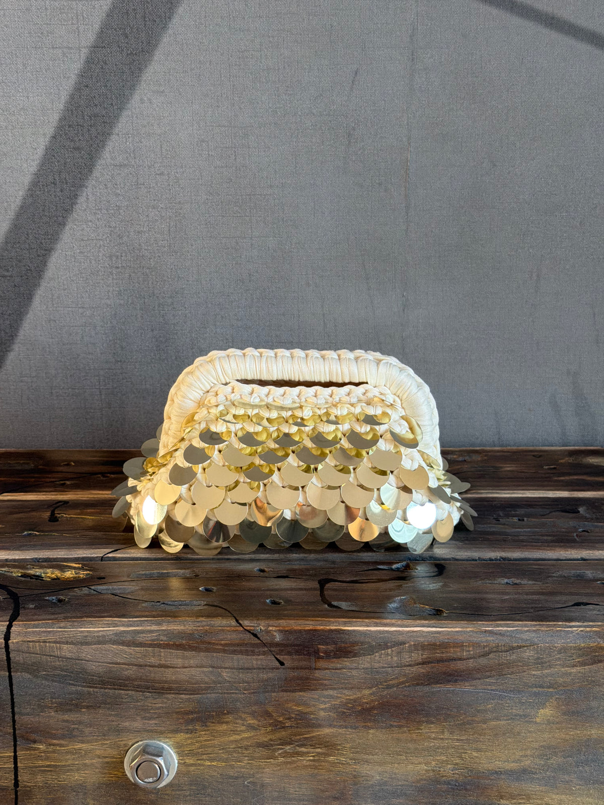 DISCO CLOUD bag mini//avorio con manico