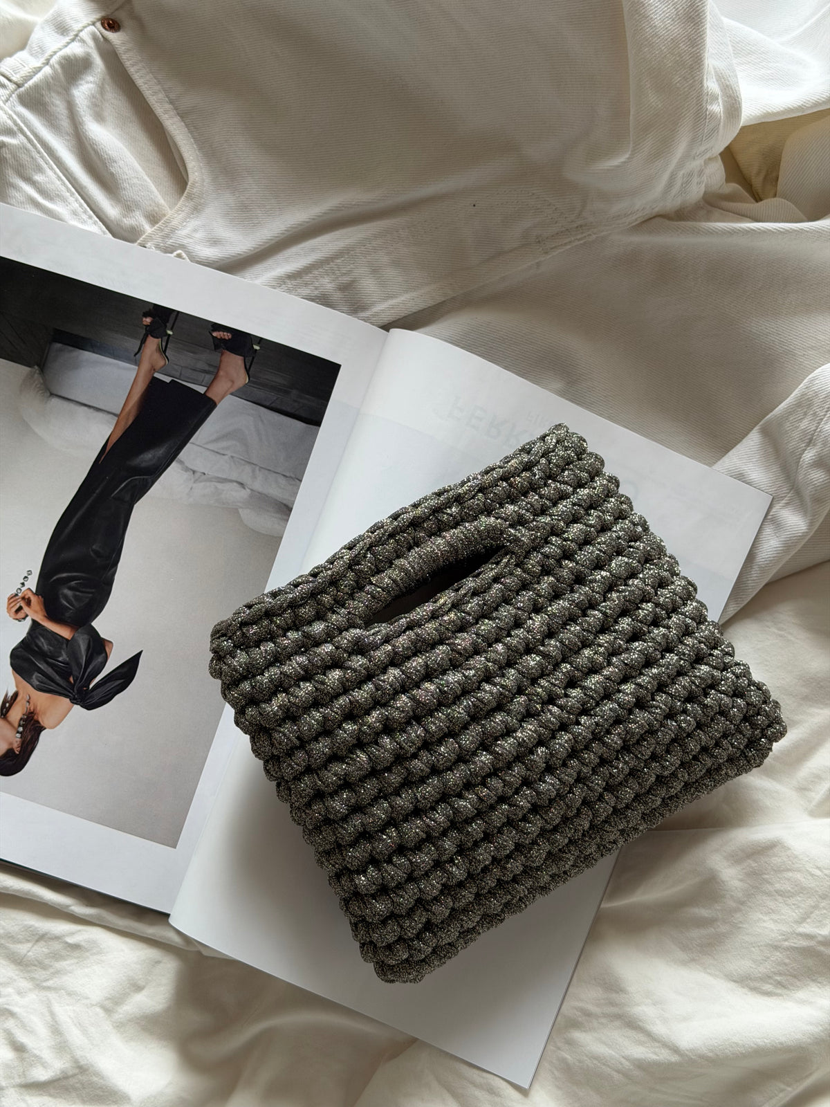 MINOU bag standard// grigia chiara lurex