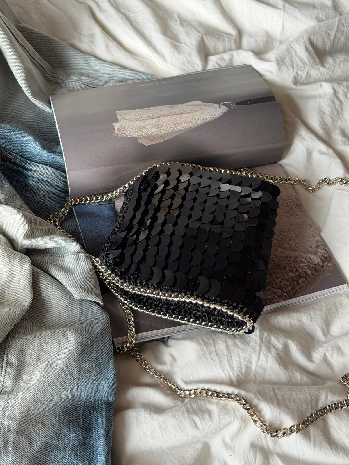 STAR bag mini// nera con paillettes