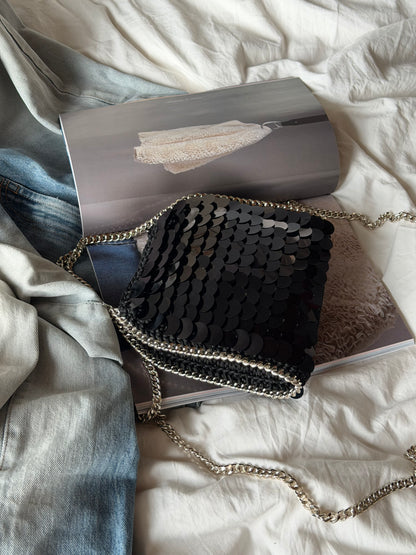 STAR bag mini// nera con paillettes