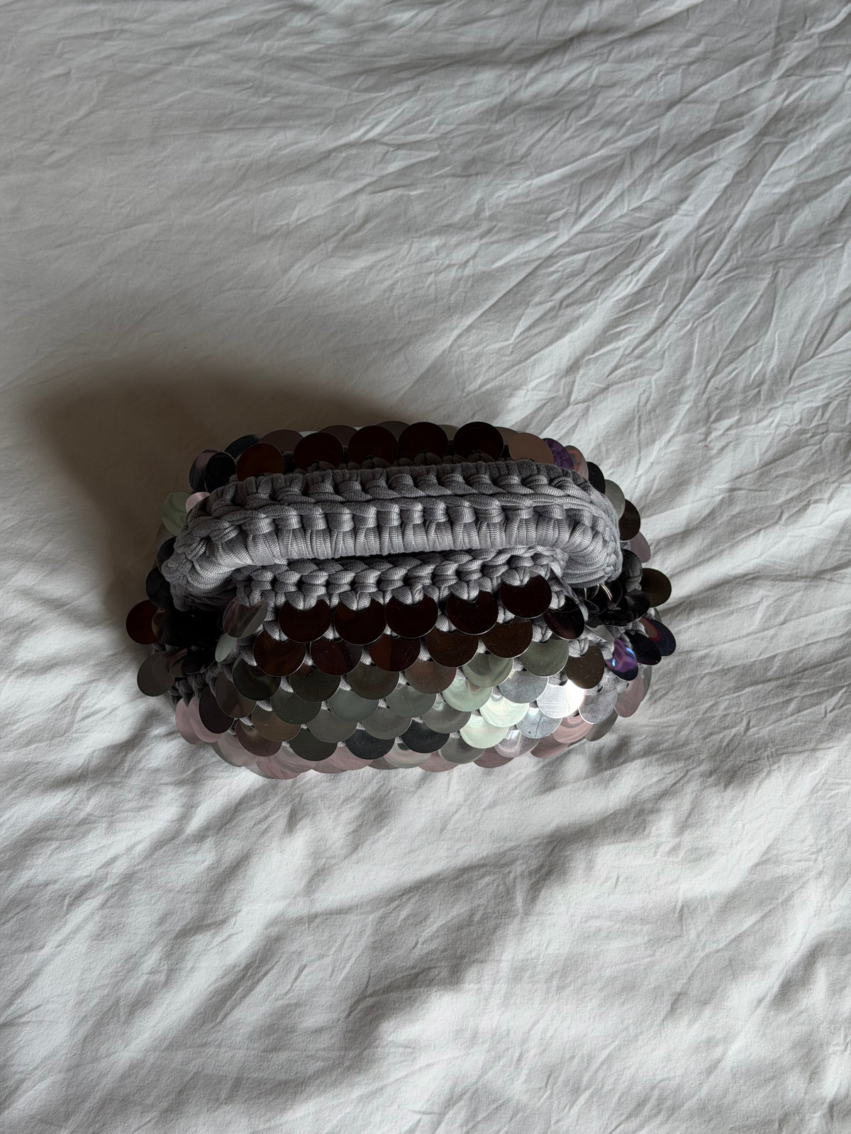 DISCO CLOUD bag mini// grigia con manico