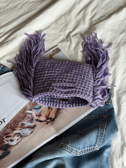 MINOU bag standard// lilla lurex con frange