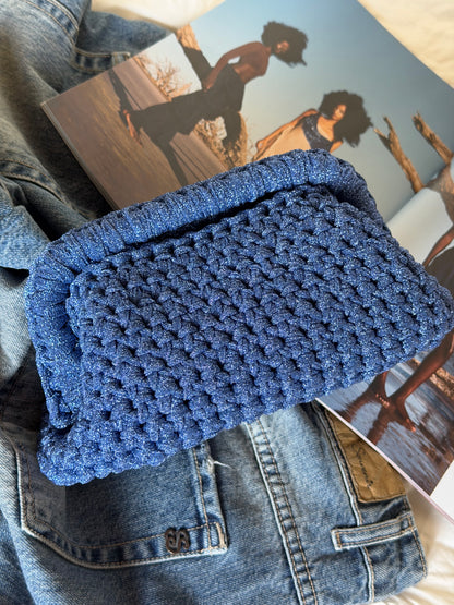 CLOUD bag standard// cobalto lurex con manico