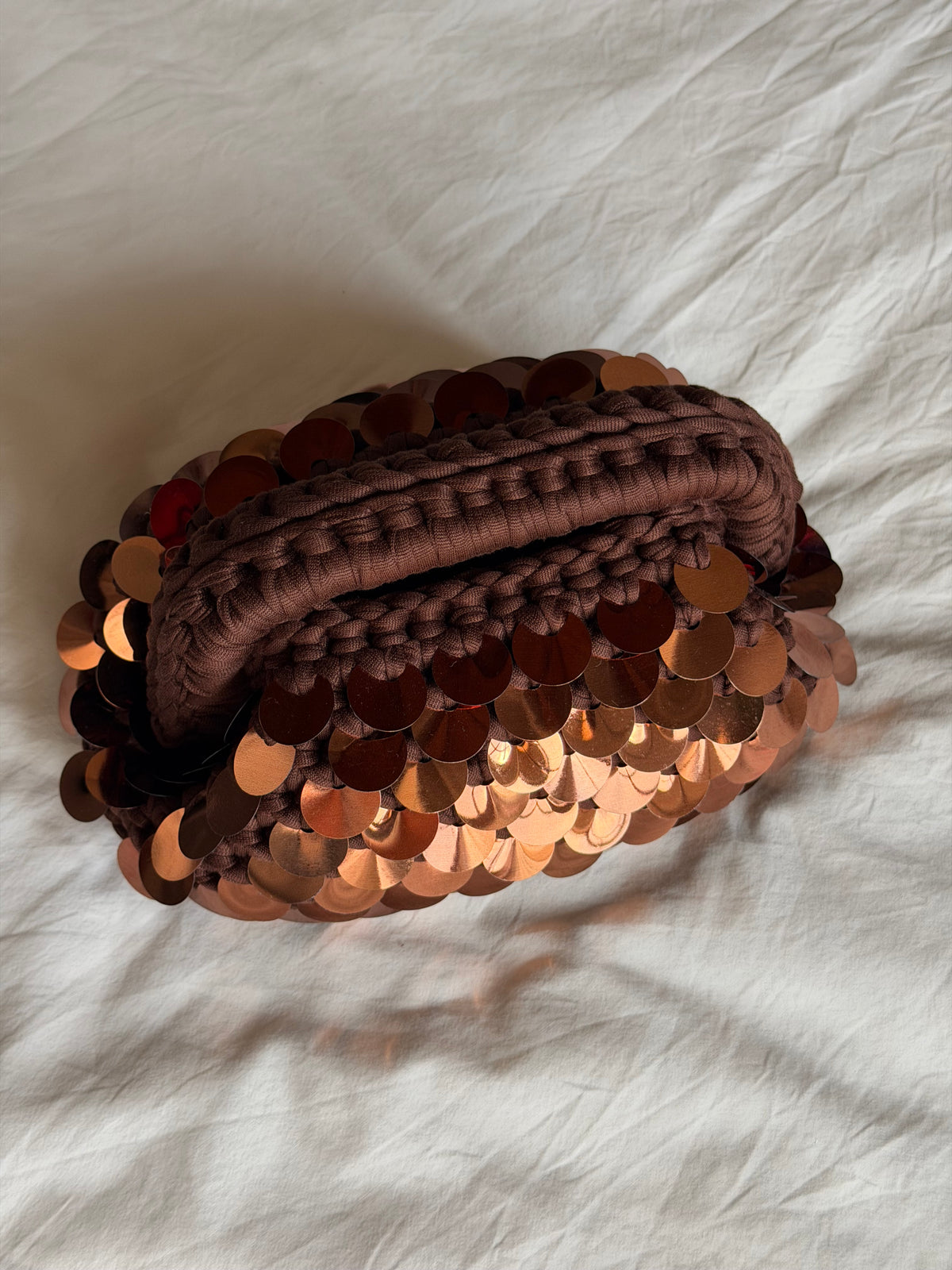 DISCO CLOUD bag mini// cacao con manico