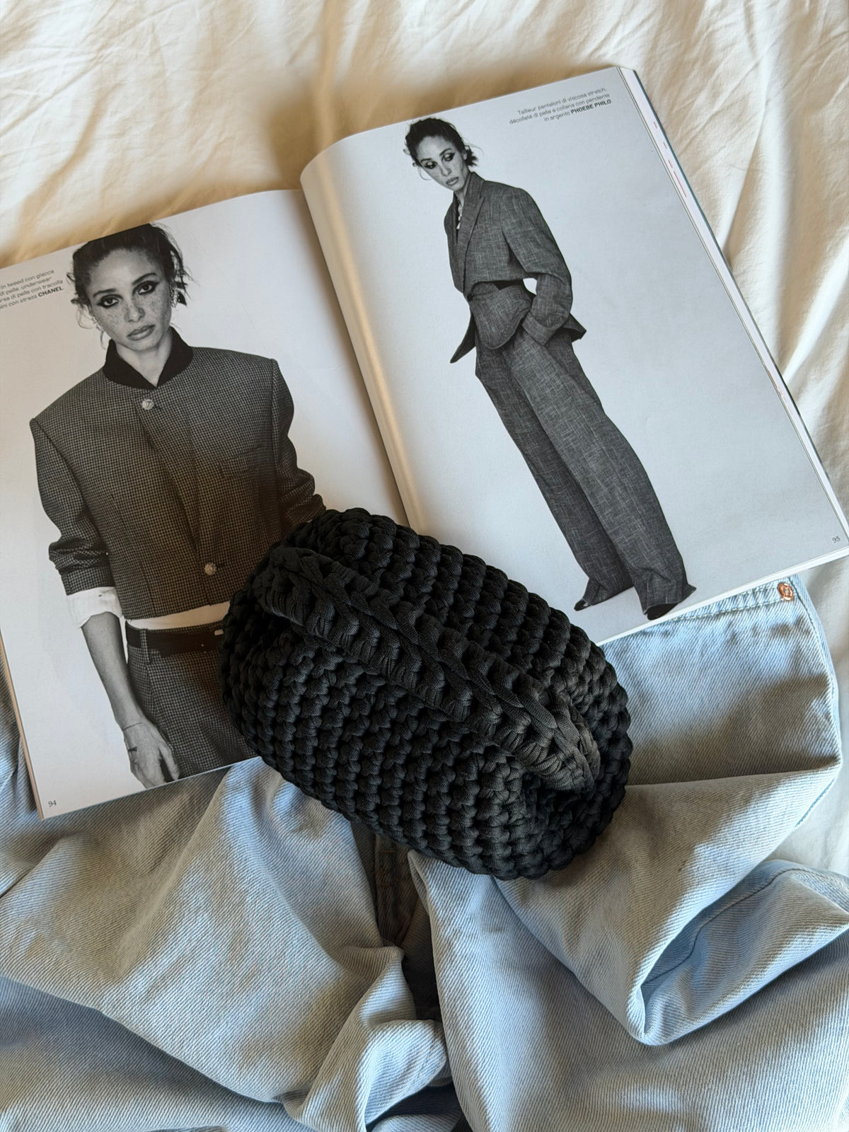 CLOUD bag mini// nera con manico