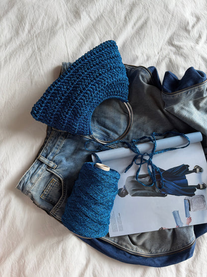 SHELL bag mini// azzurra lurex (1610/N)