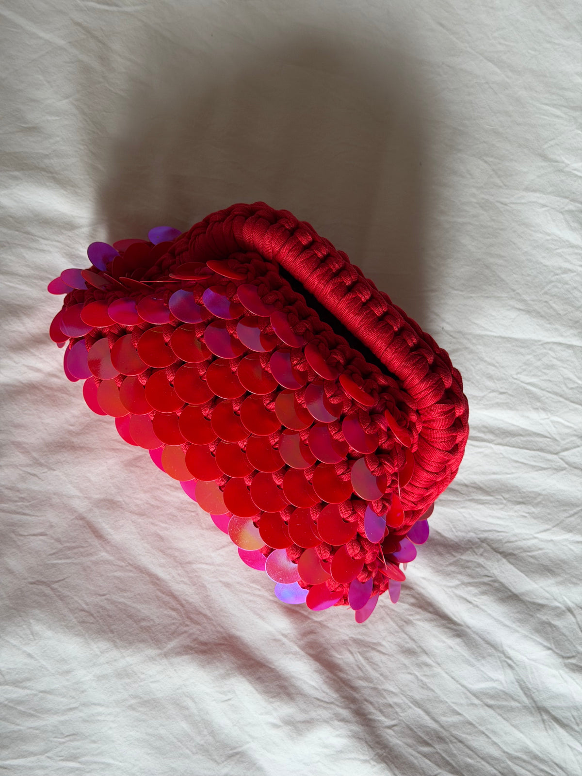 DISCO CLOUD bag mini// holo rossa con manico