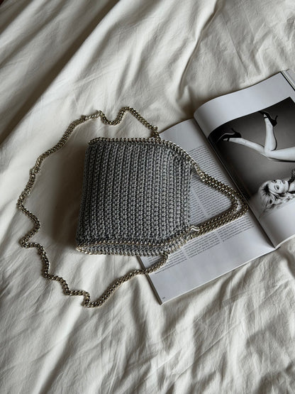 STAR bag mini// grigia chiara lurex argento