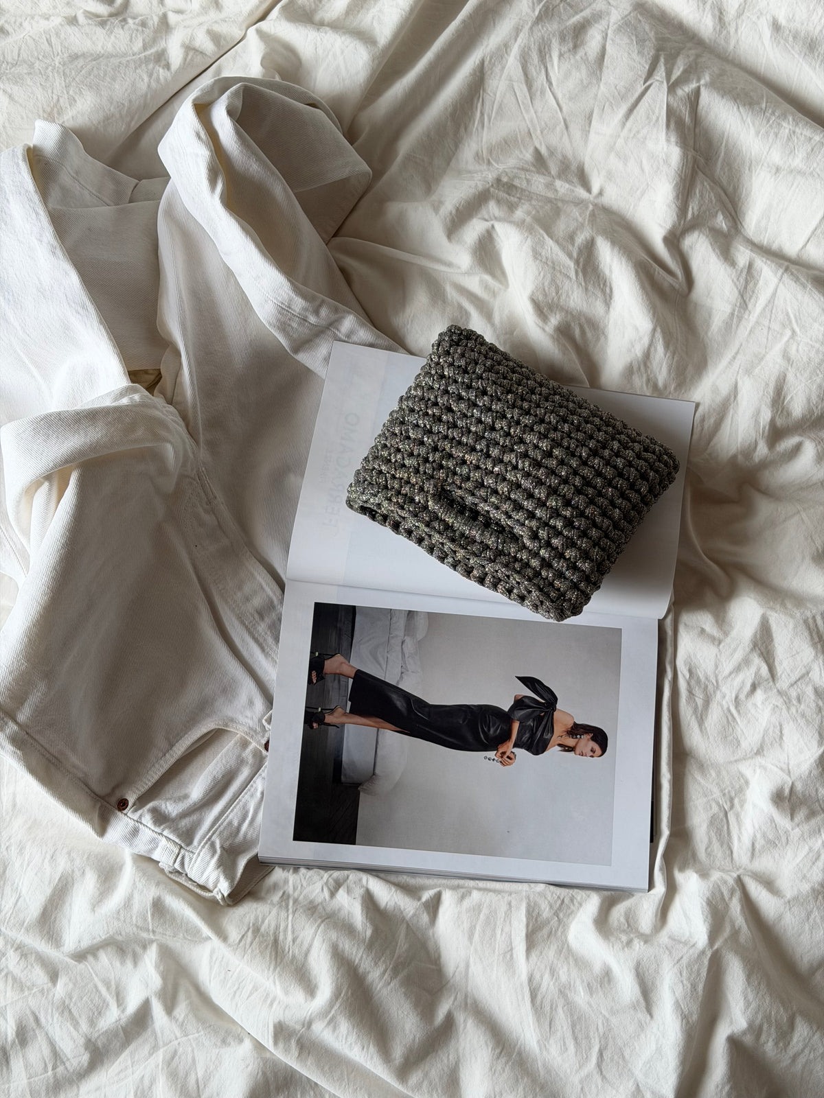 MINOU bag standard// grigia chiara lurex