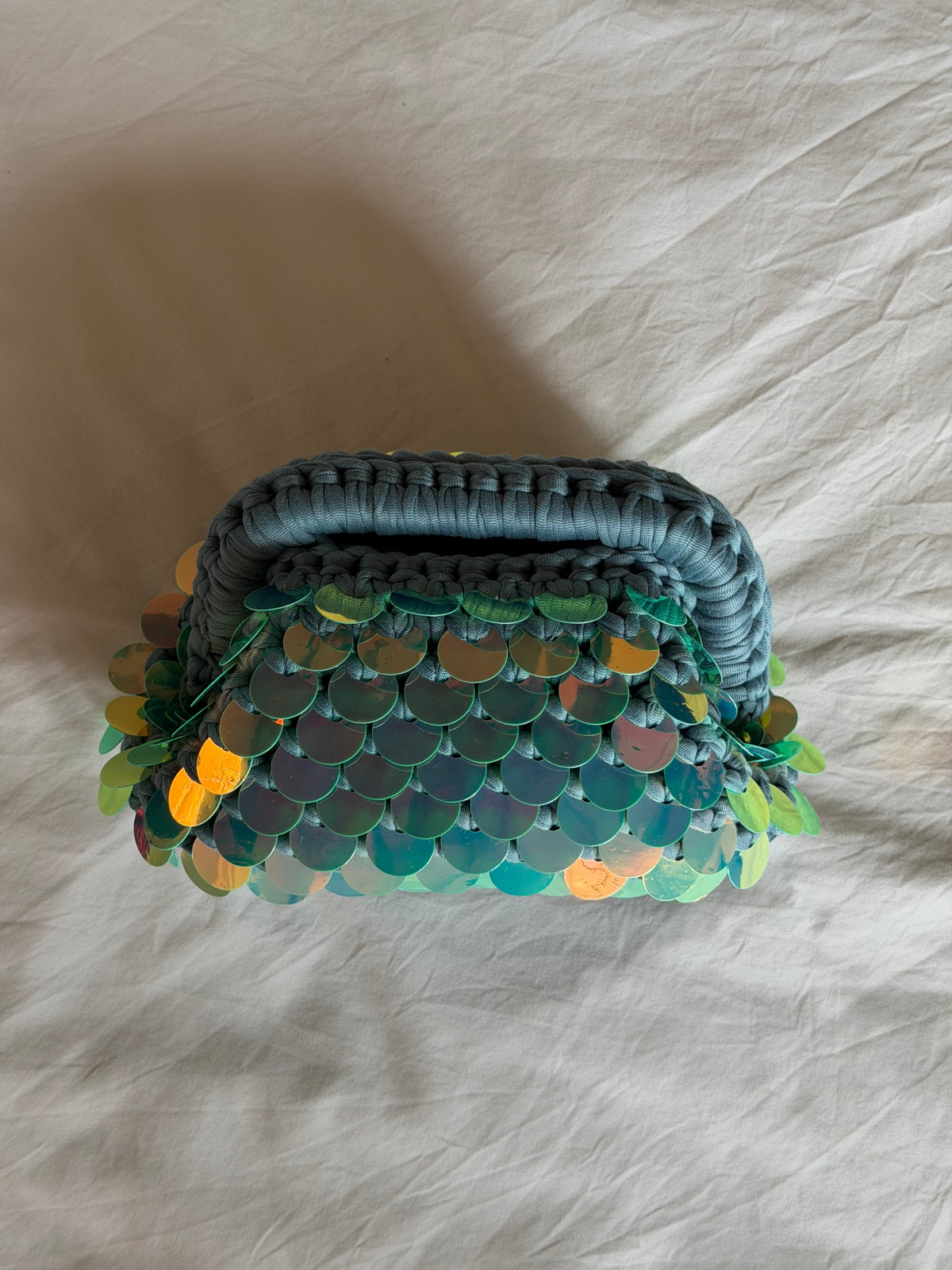 DISCO CLOUD bag mini// holo tiffany con manico