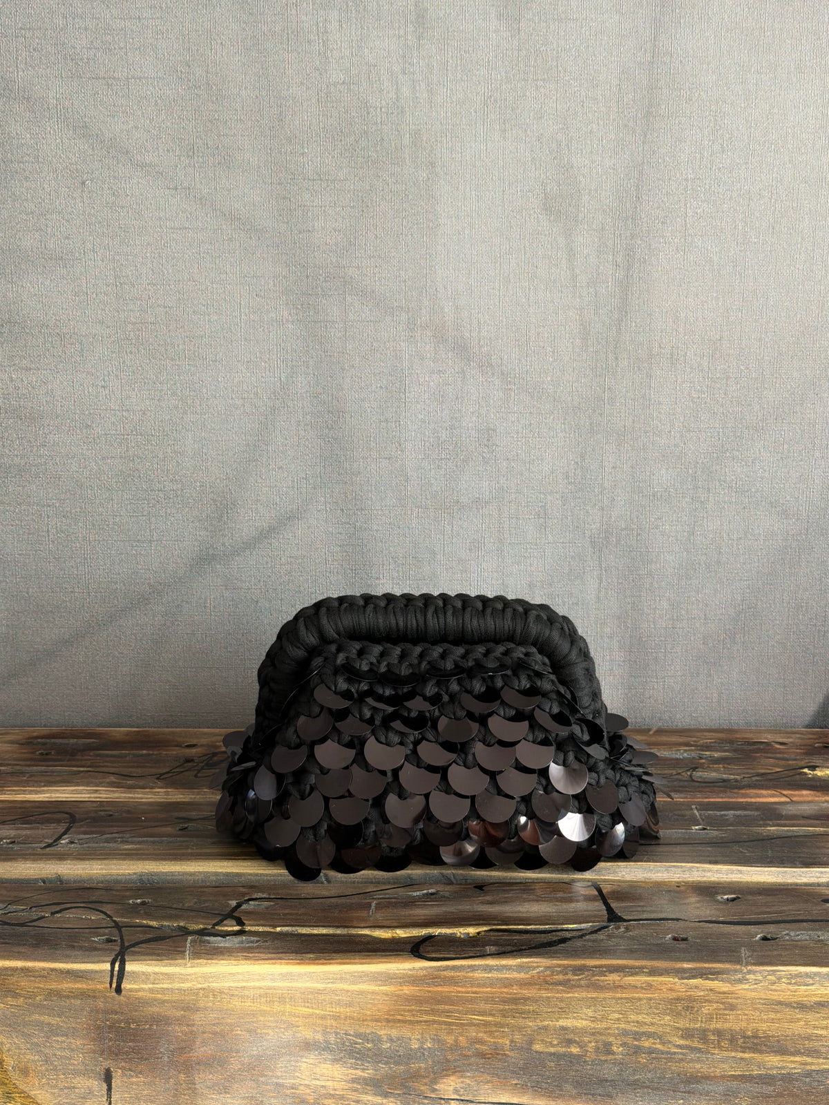 DISCO CLOUD bag mini//nera con manico
