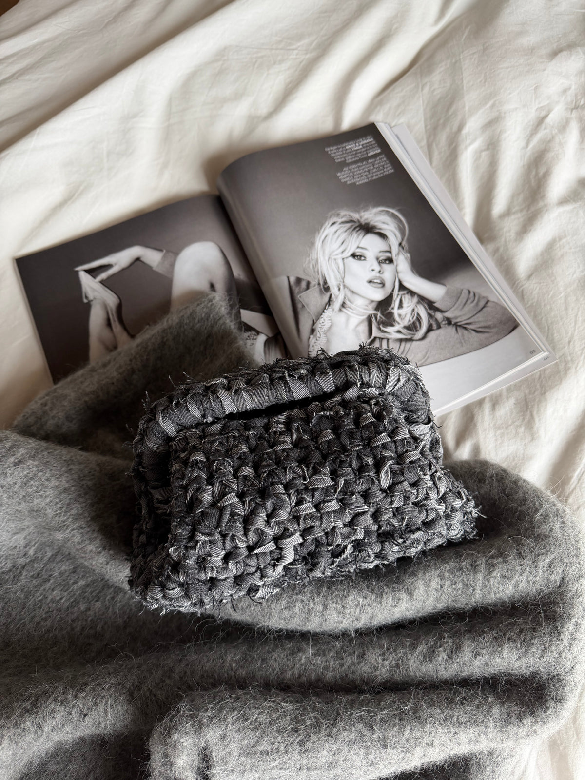 CLOUD bag standard// denim grigio con manico