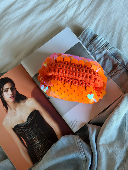 DISCO CLOUD bag mini// holo arancio con manico