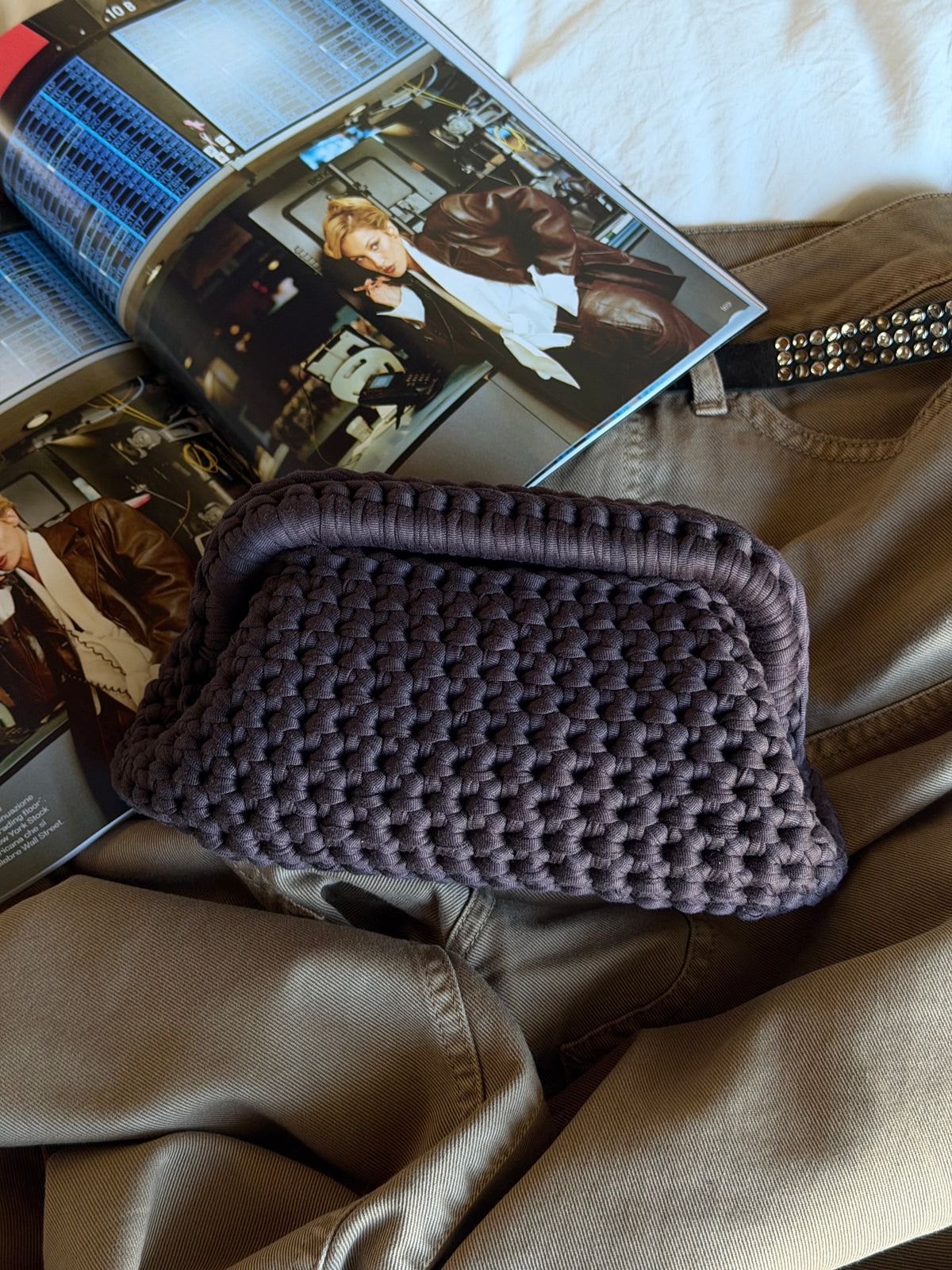 CLOUD bag standard// marrone cioccolato con manico