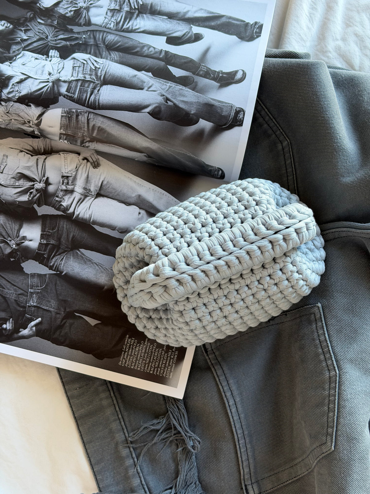CLOUD bag mini// grigia chiara con manico