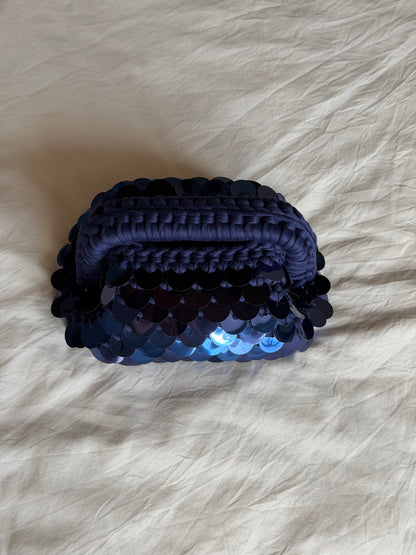 DISCO CLOUD bag mini//blu con manico