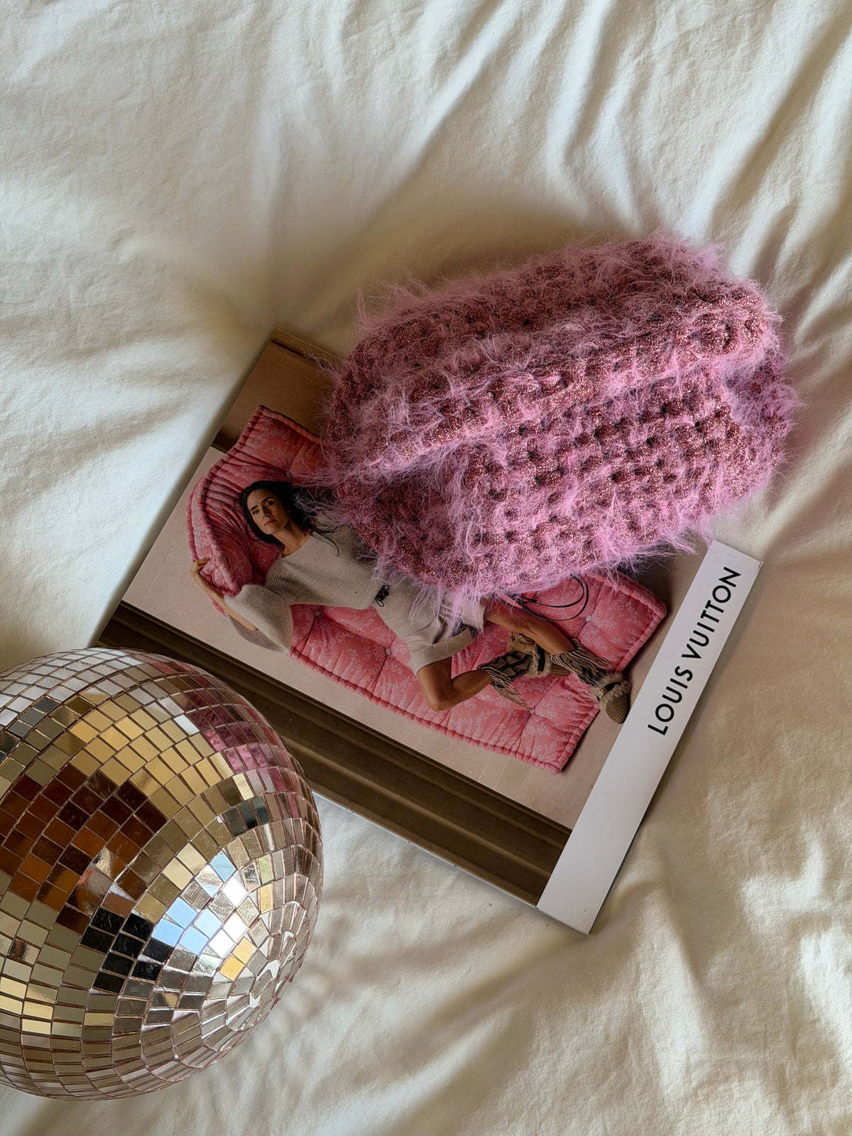 FLUFFY CLOUD bag standard// rosa lurex con manico