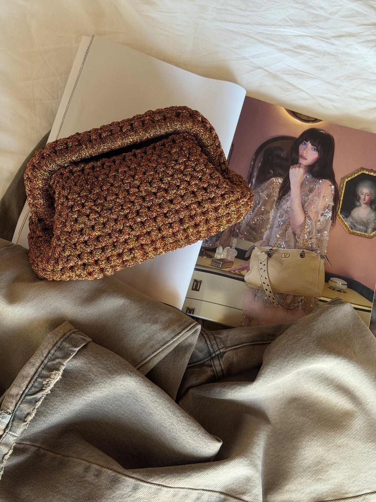 CLOUD bag standard// rame lurex con manico