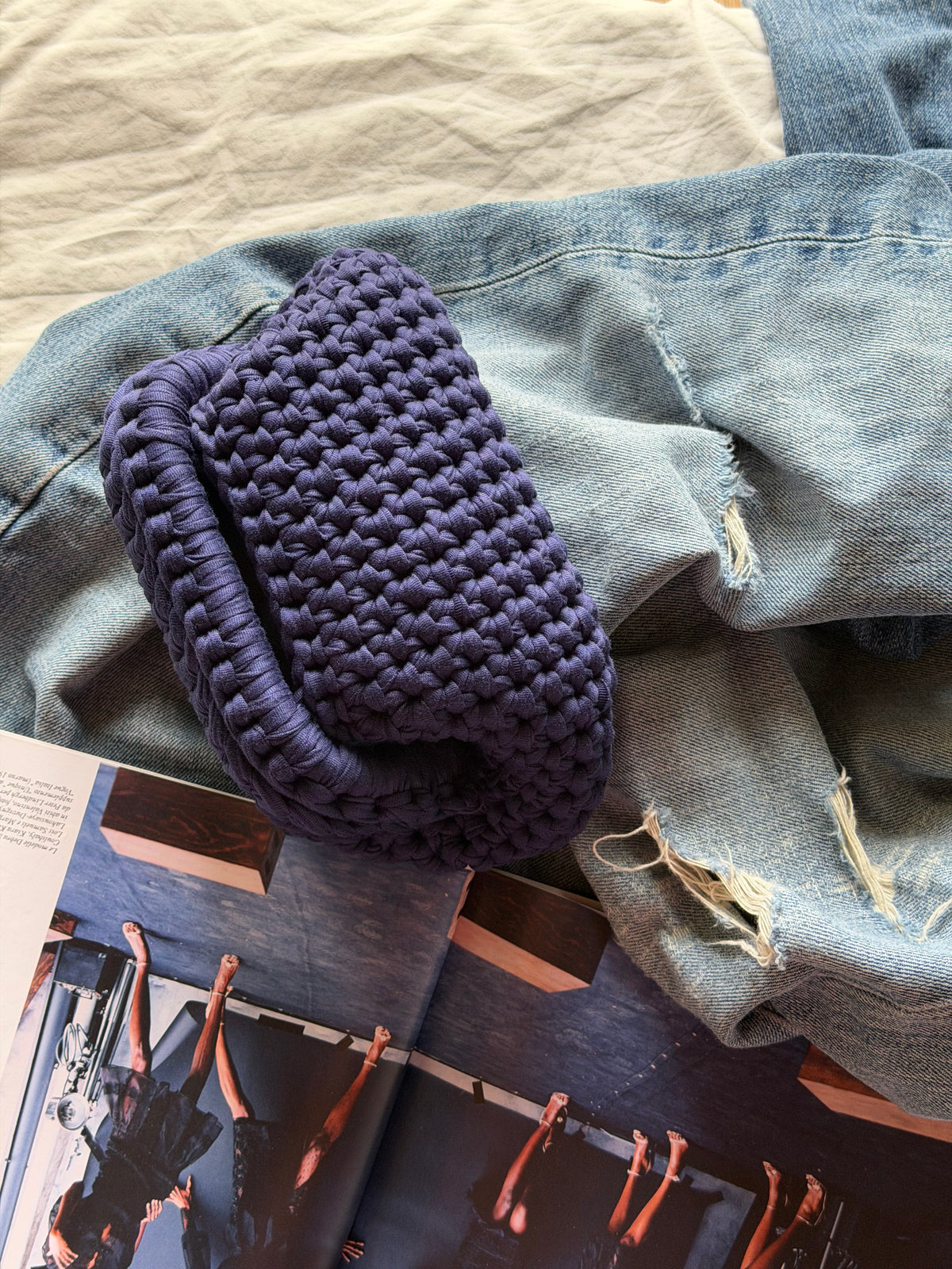 CLOUD bag mini// blu Navy con manico