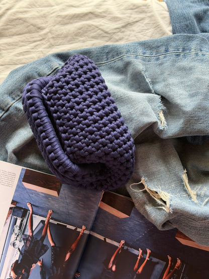 CLOUD bag mini// blu Navy con manico