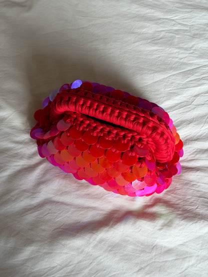 DISCO CLOUD bag mini// holo rossa con manico