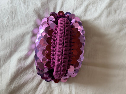 DISCO CLOUD bag mini// lampone con manico