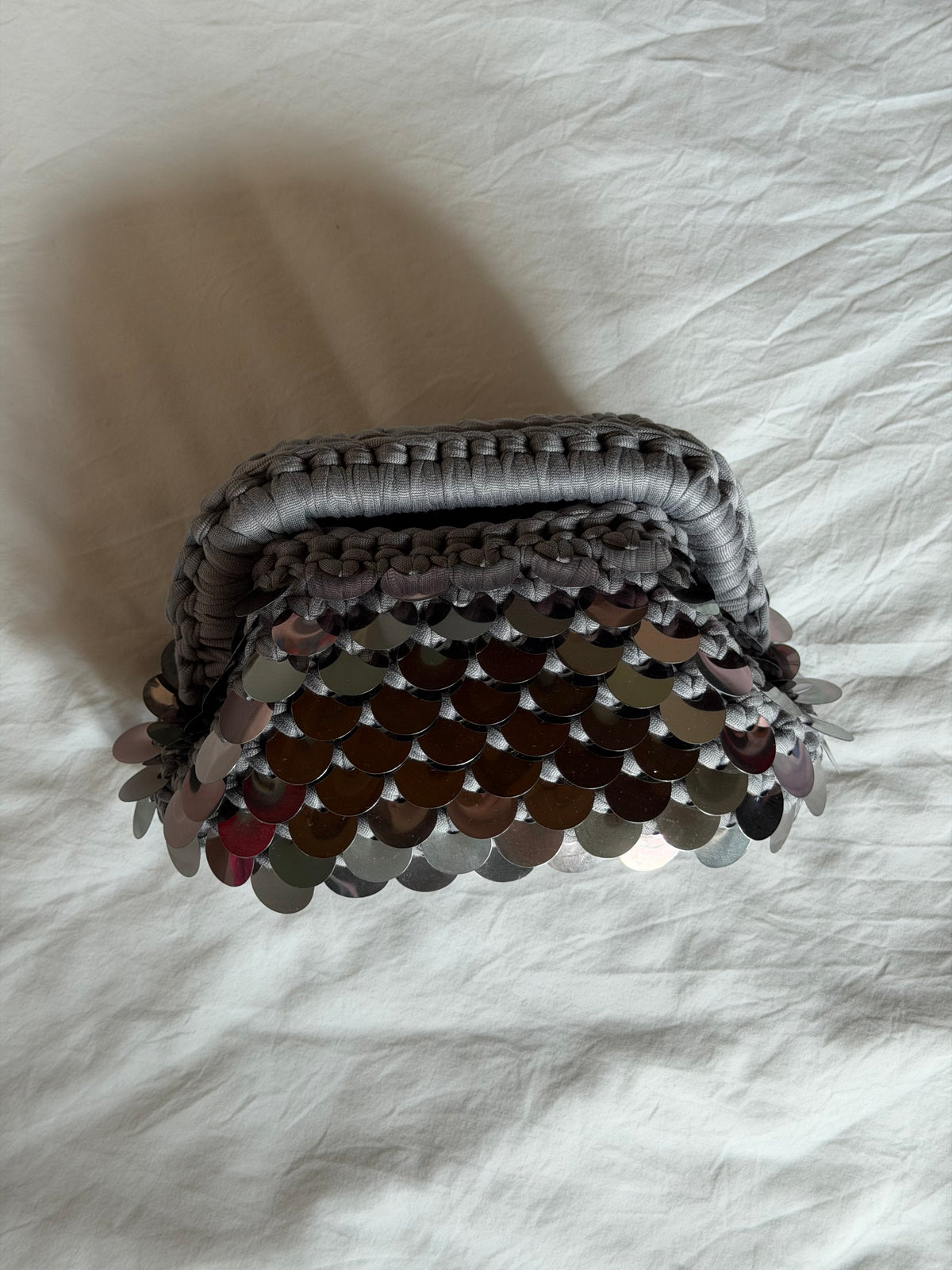 DISCO CLOUD bag mini// grigia con manico