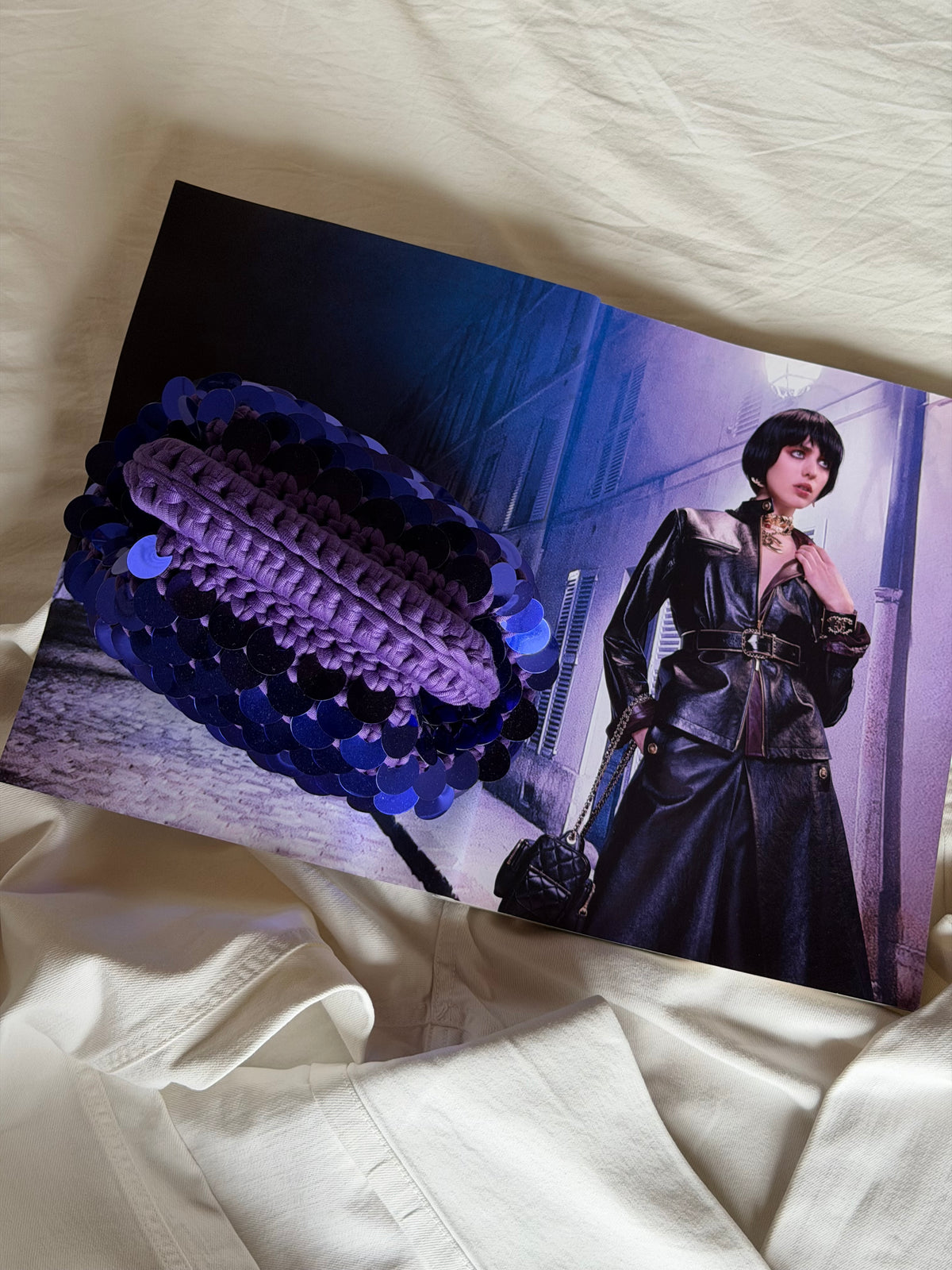 DISCO CLOUD bag mini//viola con manico