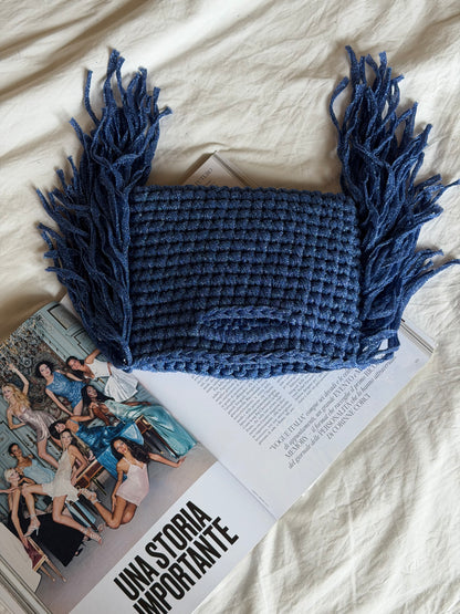 MINOU bag standard// cobalto lurex con frange