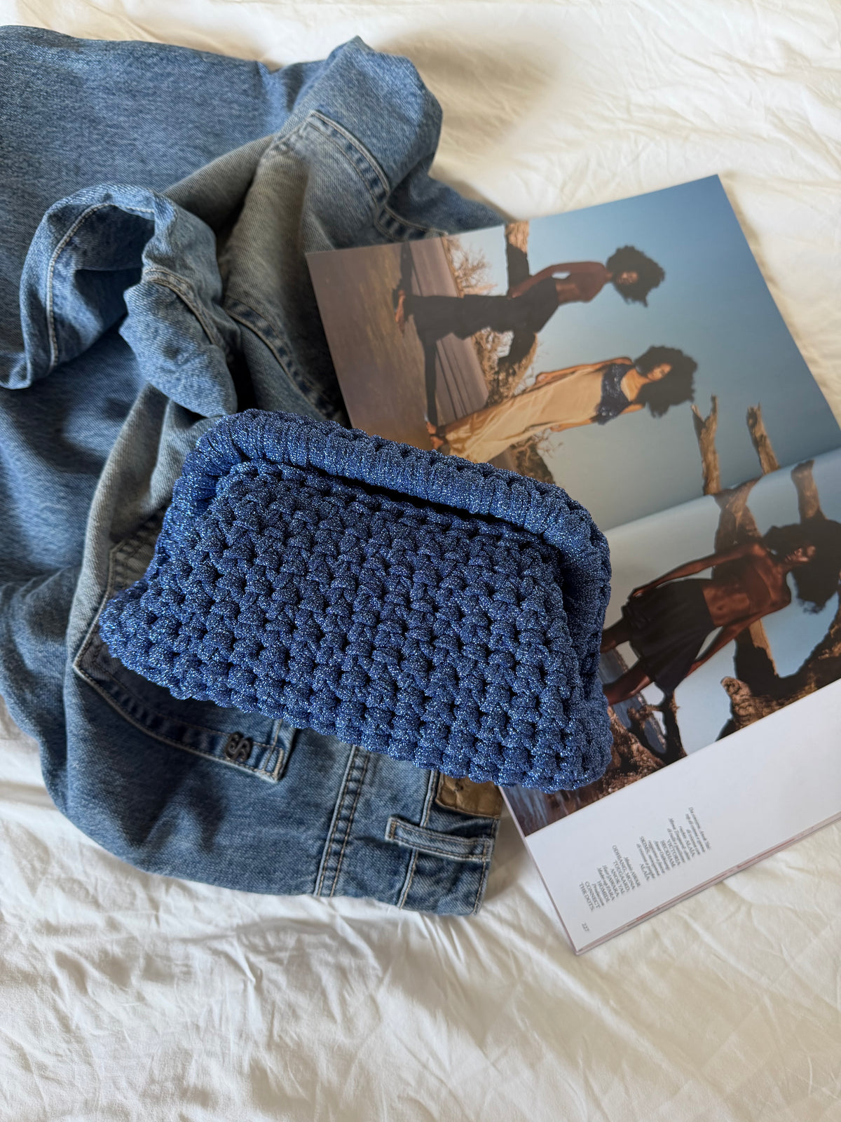 CLOUD bag standard// cobalto lurex con manico