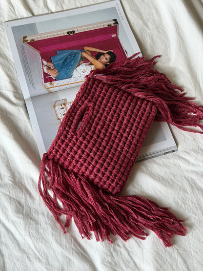 MINOU bag standard// fucsia lurex con frange