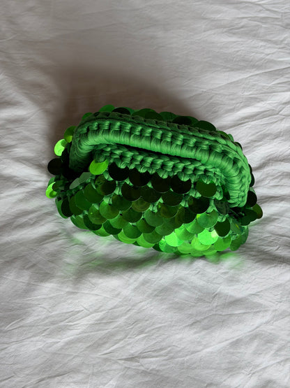 DISCO CLOUD bag mini// verde con manico