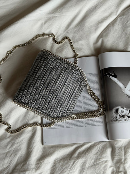 STAR bag mini// grigia chiara lurex argento