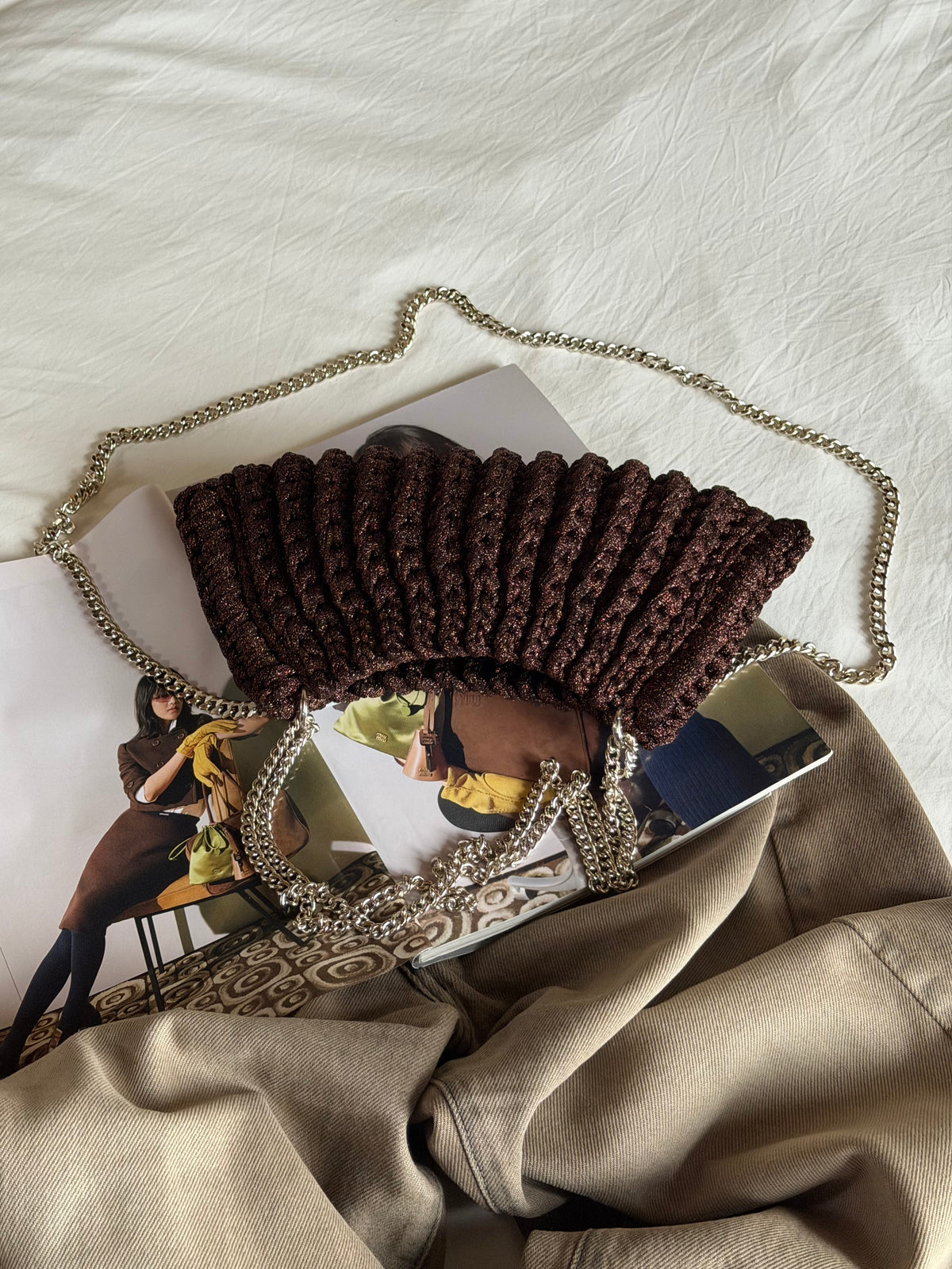 BONBON bag mini// marrone lurex