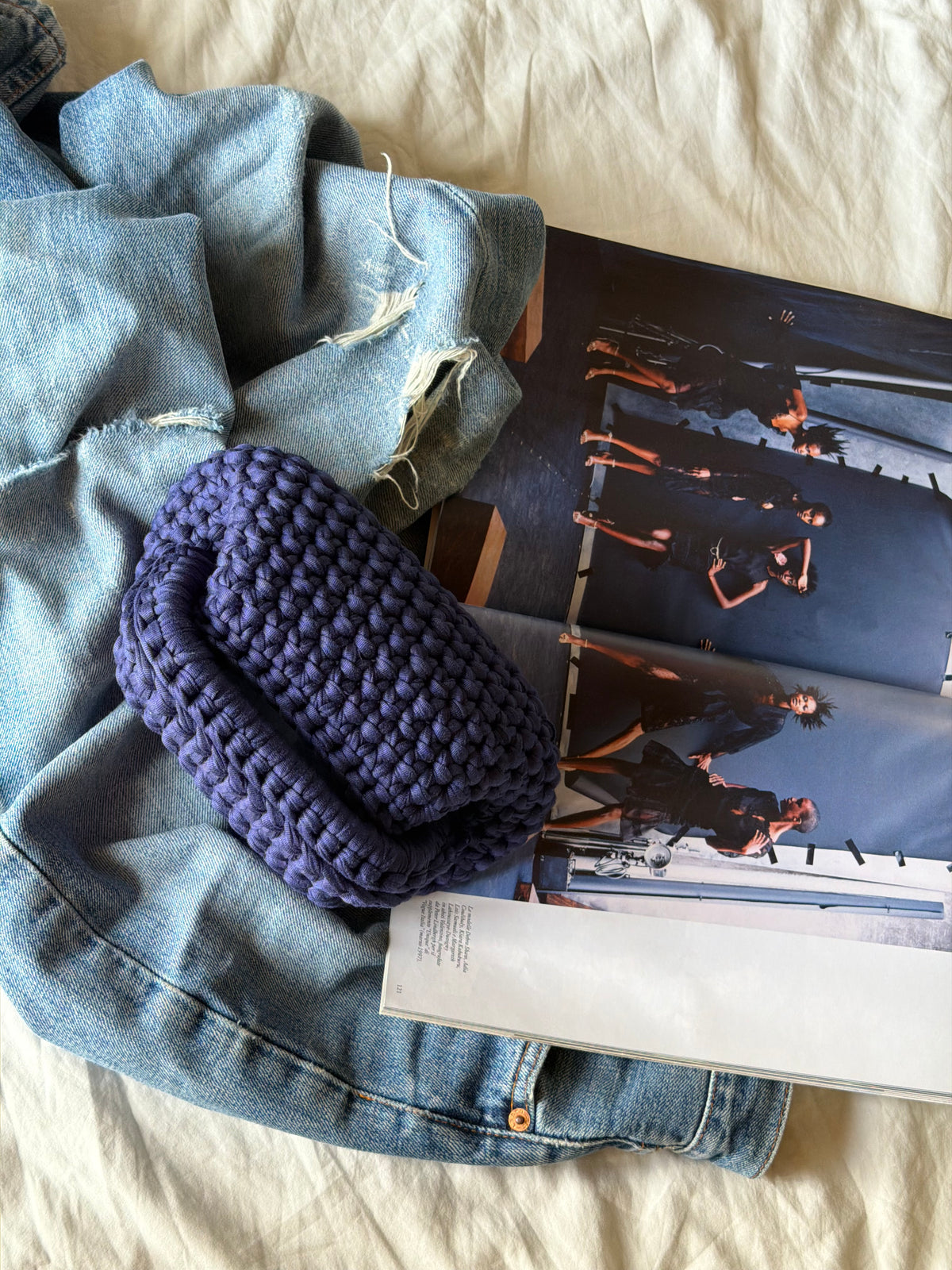 CLOUD bag mini// blu Navy con manico