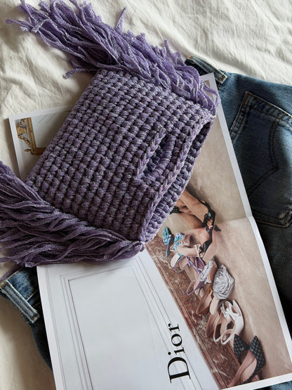 MINOU bag standard// lilla lurex con frange