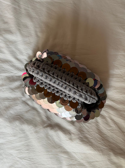 DISCO CLOUD bag mini// grigia con manico