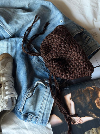 BUBBLE bag mini// marrone lurex