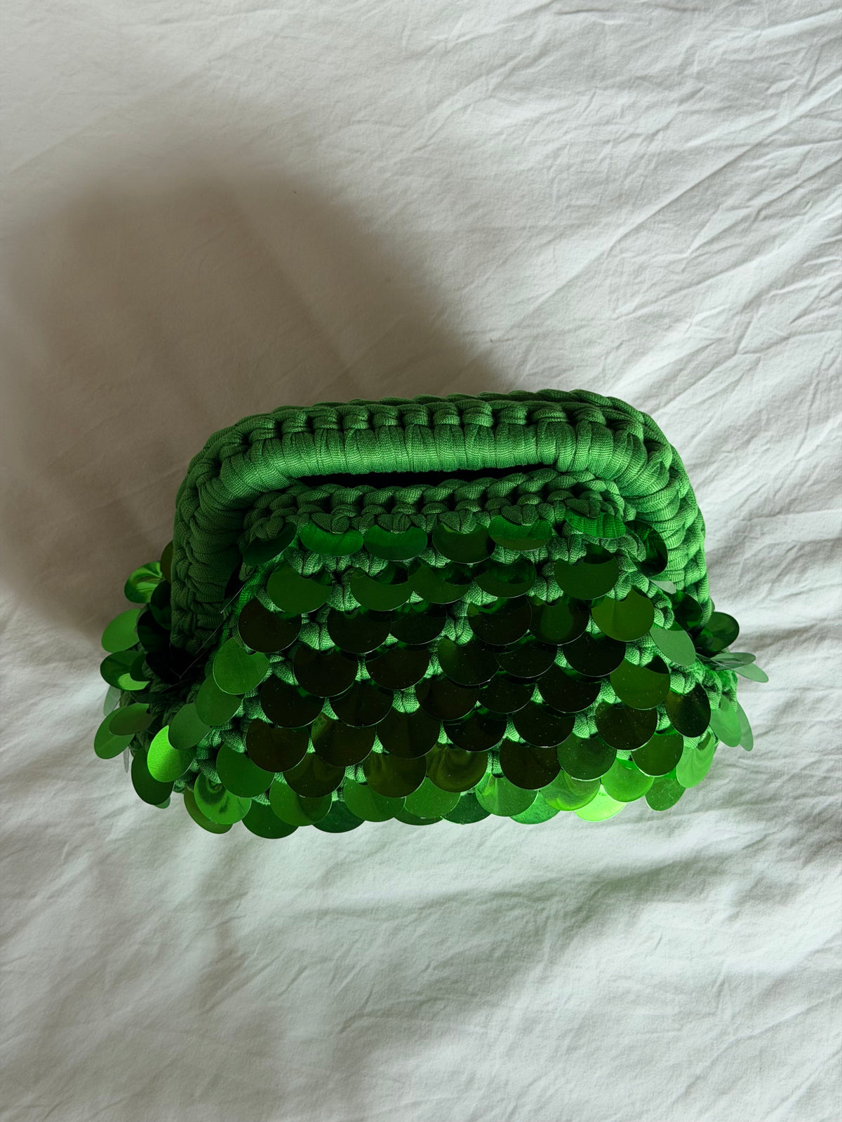 DISCO CLOUD bag mini// verde con manico