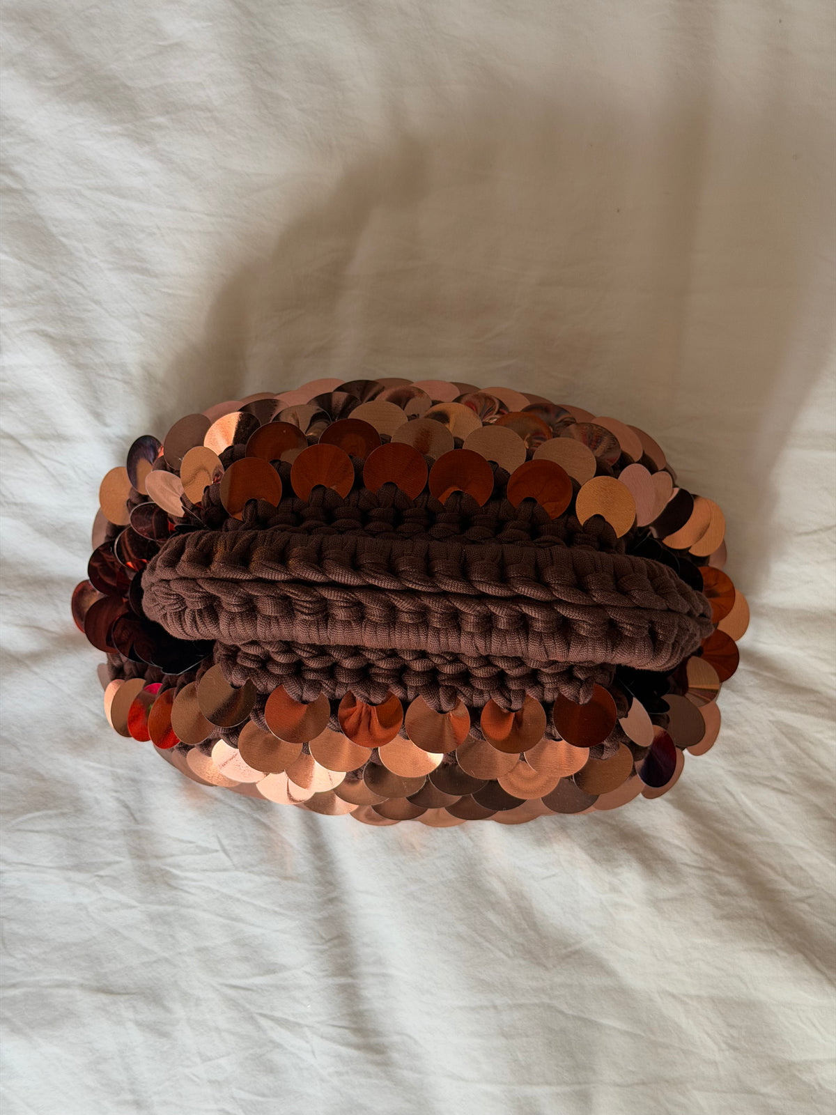 DISCO CLOUD bag mini// cacao con manico
