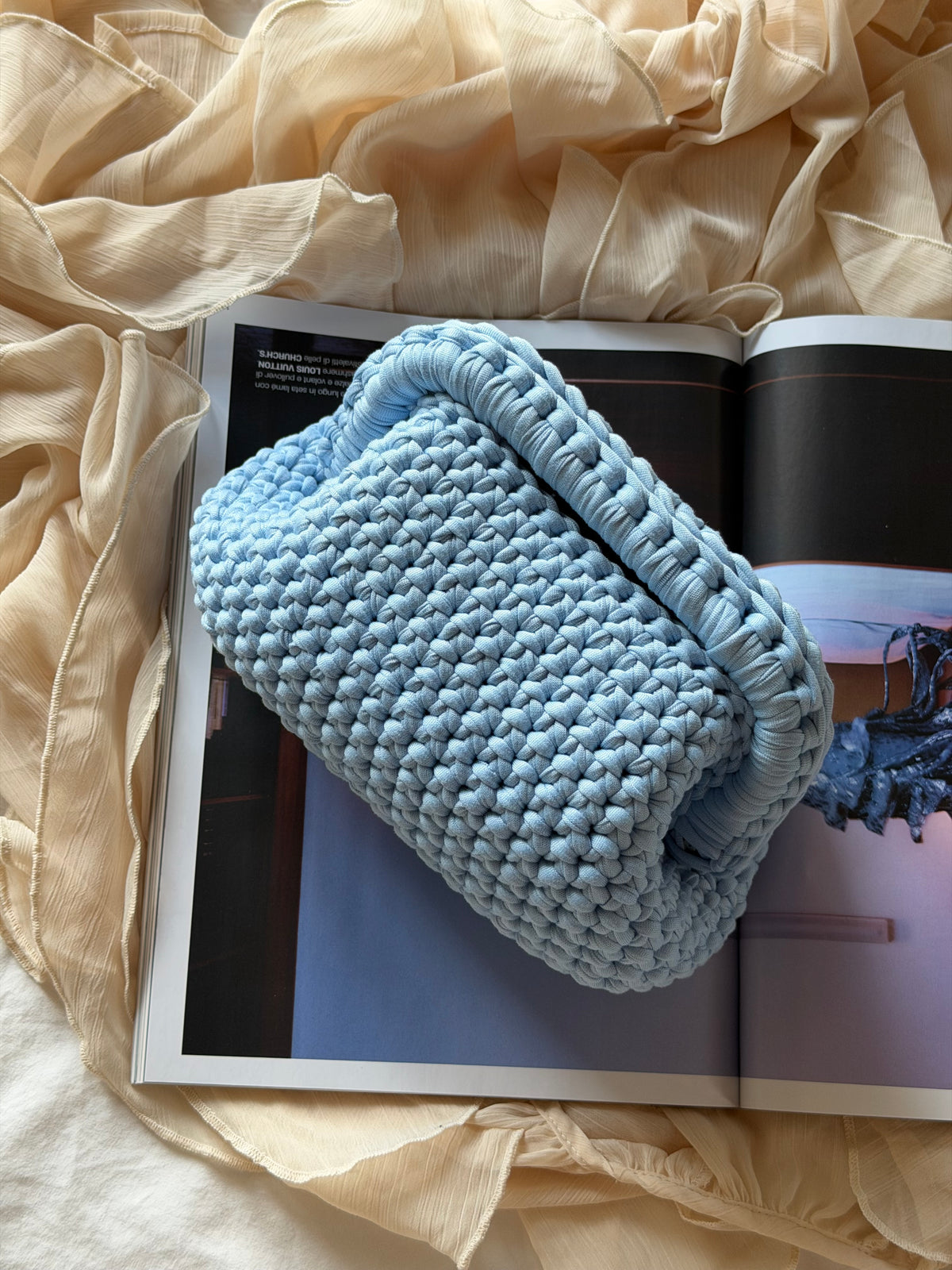 CLOUD bag standard// celeste baby con manico