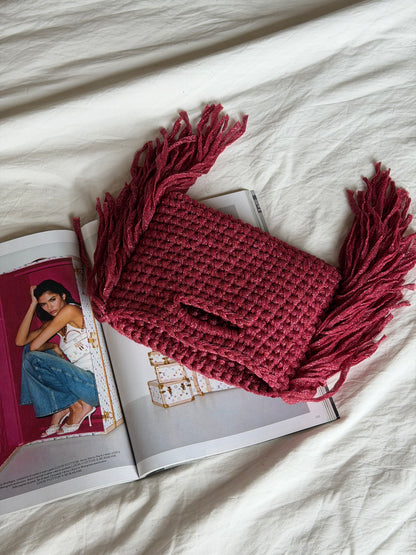 MINOU bag standard// fucsia lurex con frange