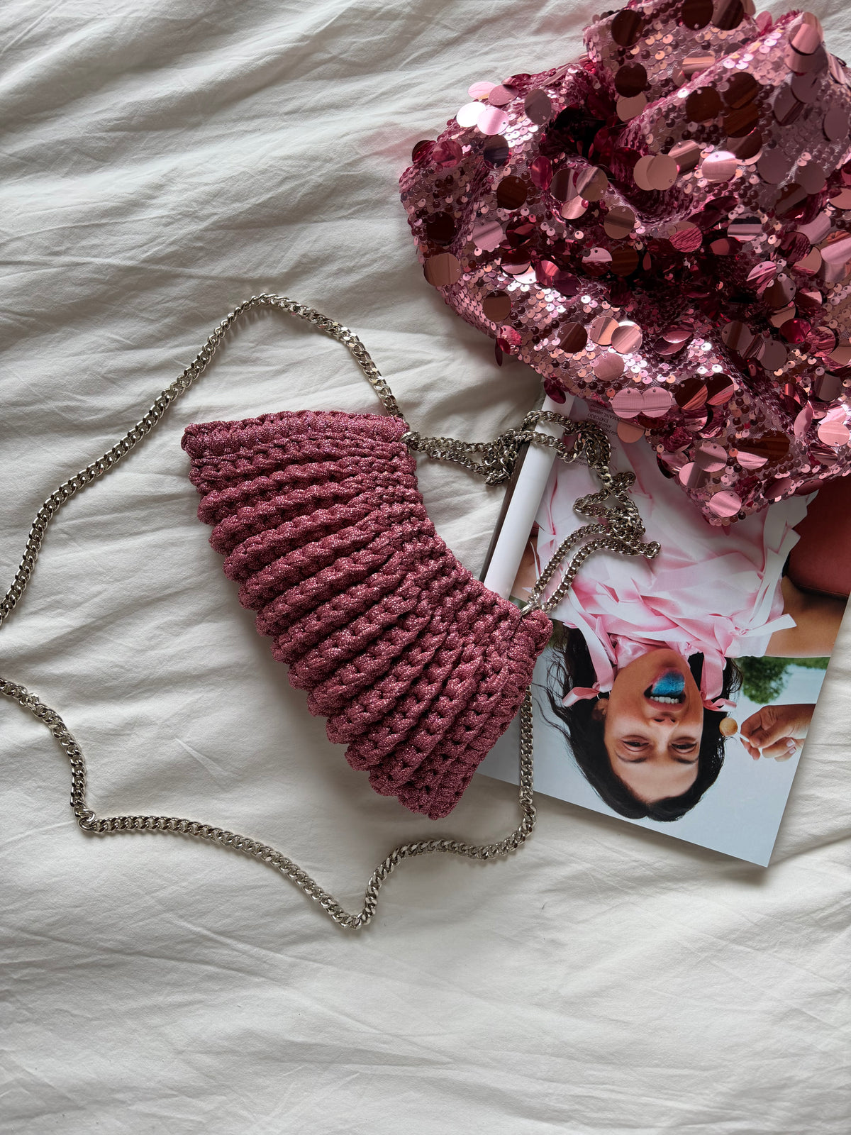BONBON bag mini// rosa lurex