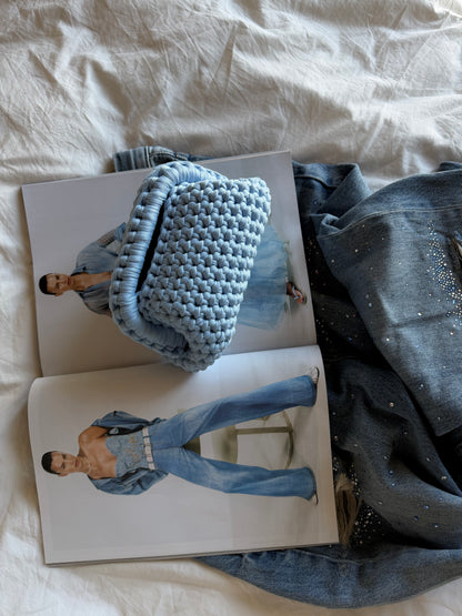 CLOUD bag mini// celeste baby con manico