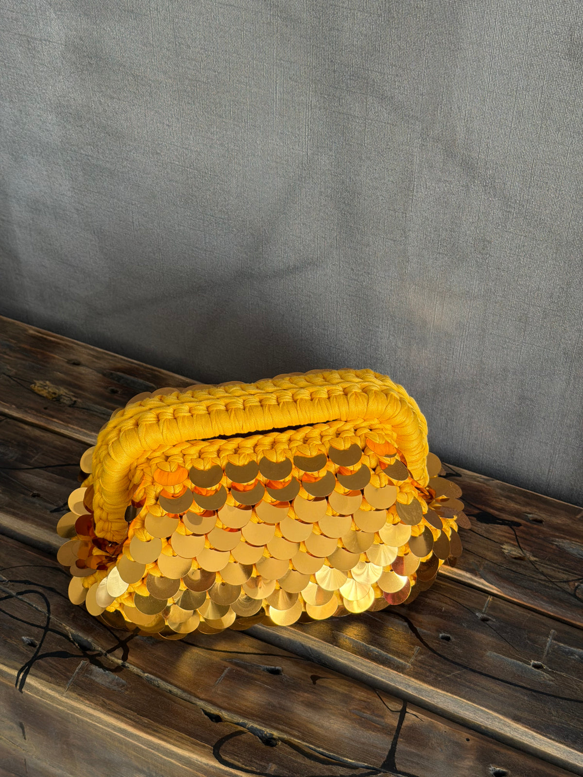 DISCO CLOUD bag standard// gialla con manico